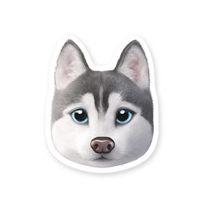 Howl the Siberian Husky Face Deco Sticker