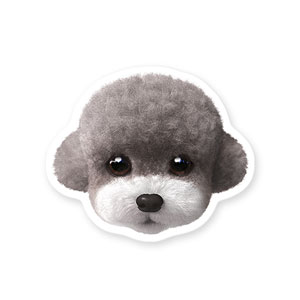Earlgray the Poodle Face Deco Sticker