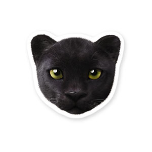 Blacky the Black Panther Face Deco Sticker
