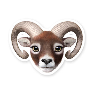 Minos the Mouflon Face Deco Sticker