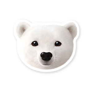 Polar the Polar Bear Face Deco Sticker