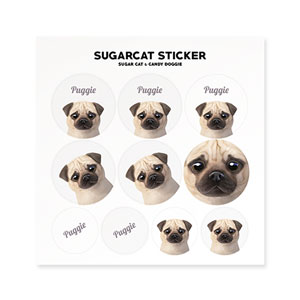 Puggie the Pug Dog Sticker