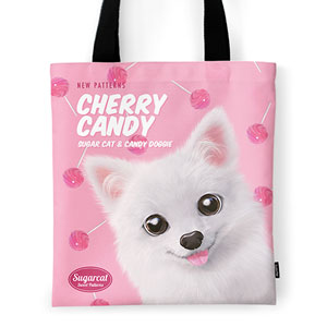 Dubu the Spitz’s Cherry Candy New Patterns Tote Bag