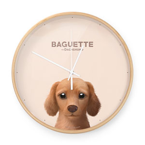 Baguette the Dachshund Birch Wall Clock
