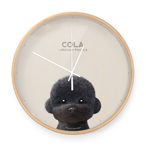 Cola the Medium Poodle Birch Wall Clock