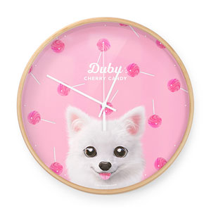 Dubu the Spitz’s Cherry Candy Birch Wall Clock