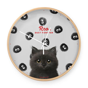 Reo the Kitten&#039;s Dust Monster Birch Wall Clock